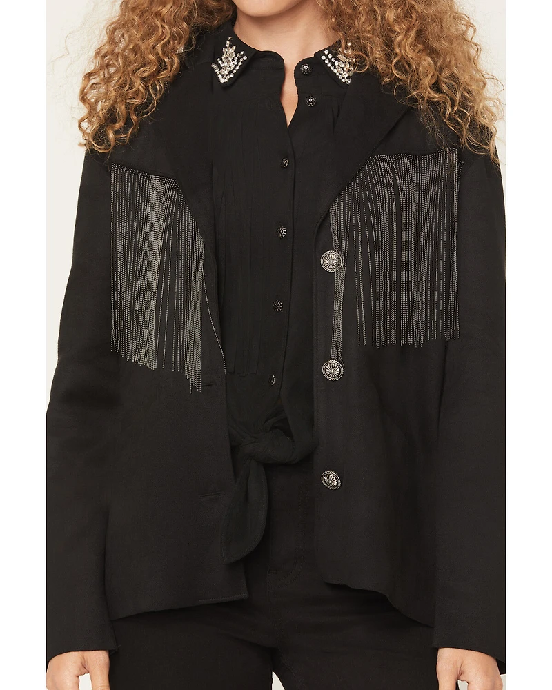 Idyllwind Women's Colton Faux Suede Fringe Blazer