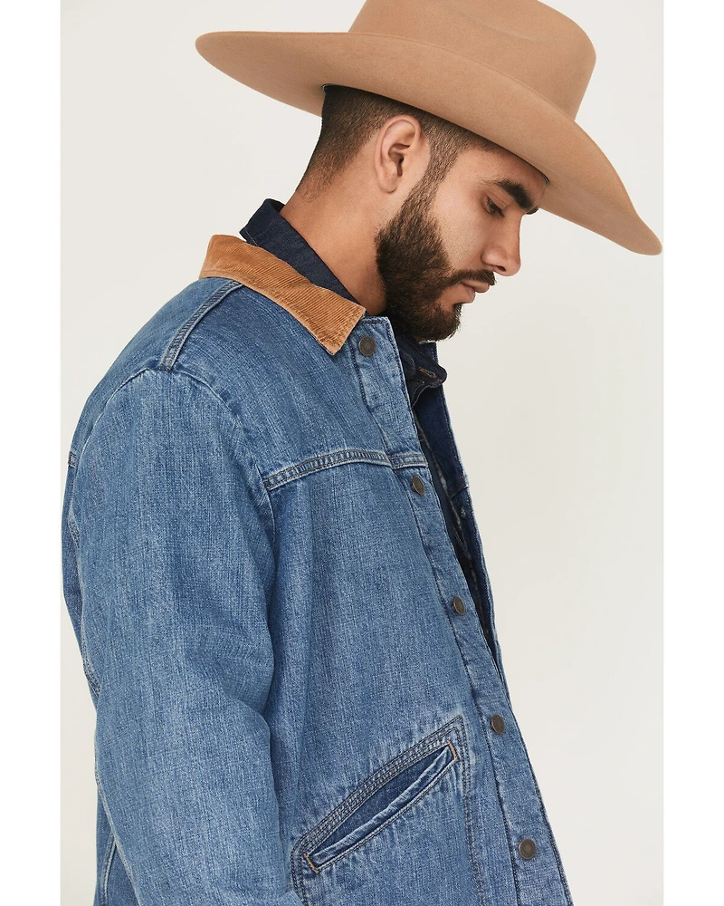 Wrangler Men's Medium Wash Vintage Sherpa Lined Jacket