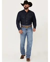 Cinch Men's Black Label Medium Wash Loose Tapered Rigid Denim Jeans