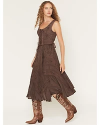Scully Women's Lace-Up Jacquard Midi Dress