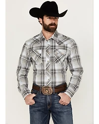 Wrangler Retro Men's Plaid Print Long Sleeve Snap Western Shirt