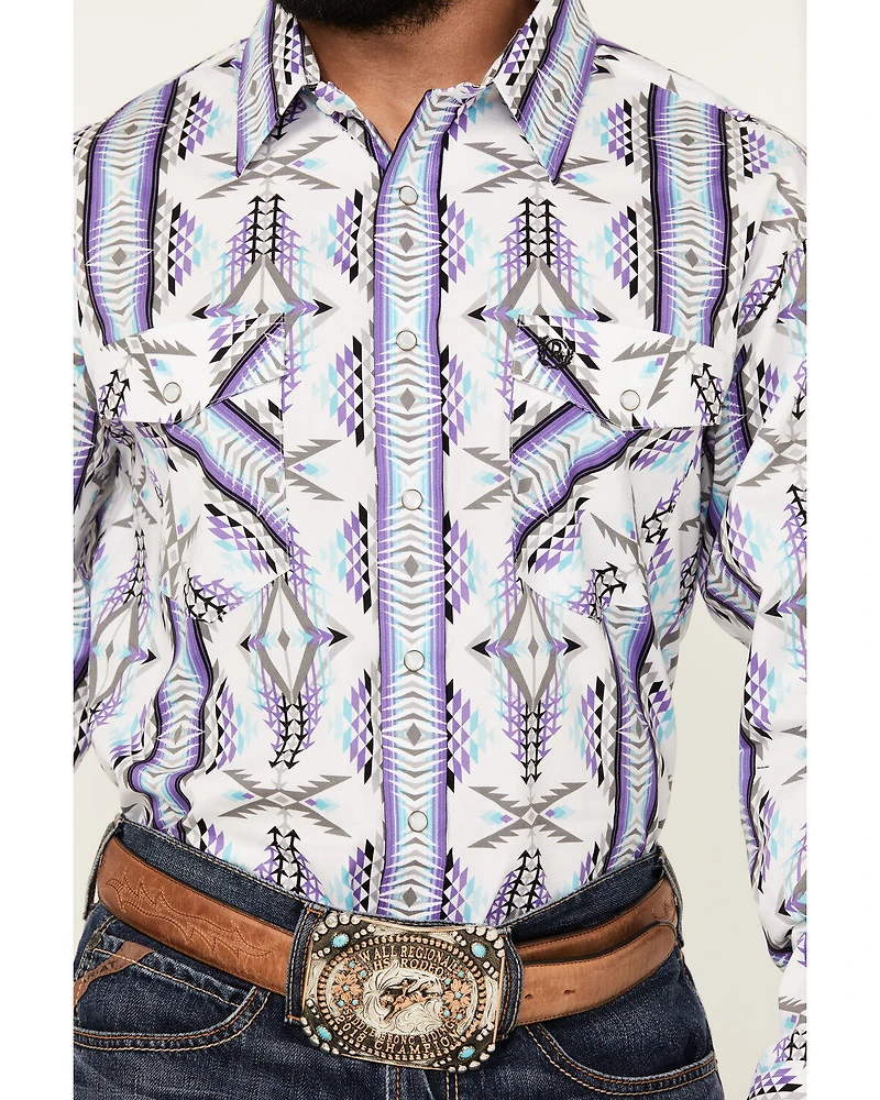 Panhandle Select Men's Boot Barn Exclusive Southwestern Print Long Sleeve Pearl Snap Western Shirt