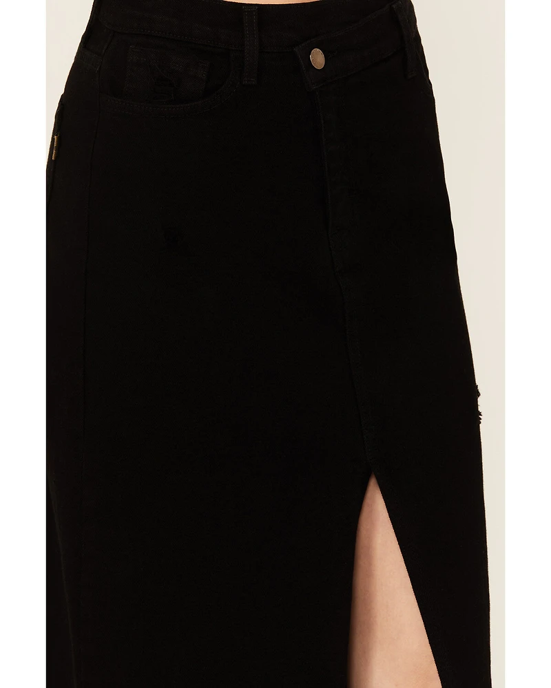 Vibrant Denim Women's Maxi Skirt