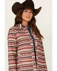 Shyanne Women's Southwestern Print Zig Zag Quilted Shacket