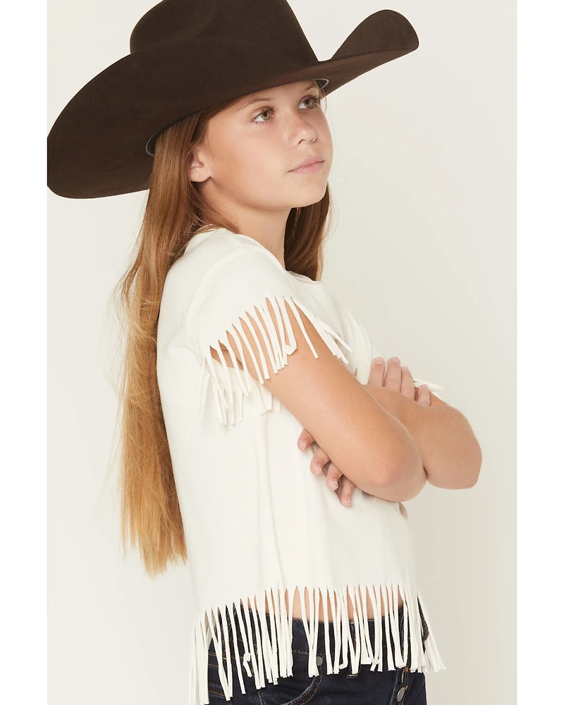 Shyanne Girls' Wild Soul Short Sleeve Fringe Graphic Tee