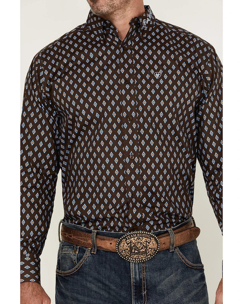 Ariat Men's Team Geo Print Long Sleeve Button-Down Western Shirt