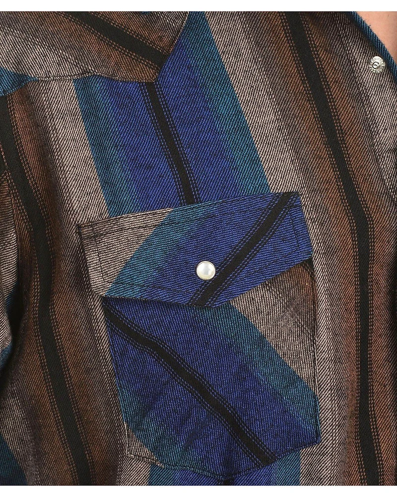 Wrangler Assorted Striped 4.5 oz. Flannel Long Sleeve Shirts