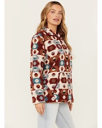 Cotton & Rye Women's Southwestern Print Sherpa Half Zip Pullover