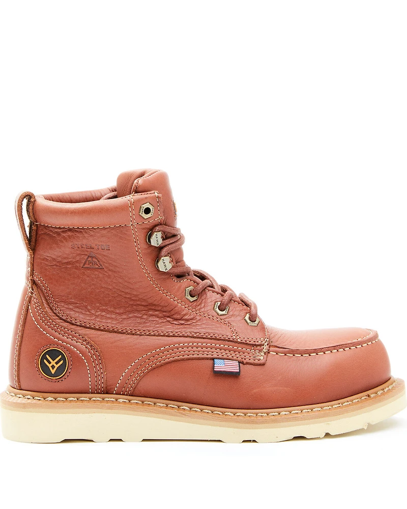 Hawx Men's USA Moc Wedge Value Work Boots - Steel Toe