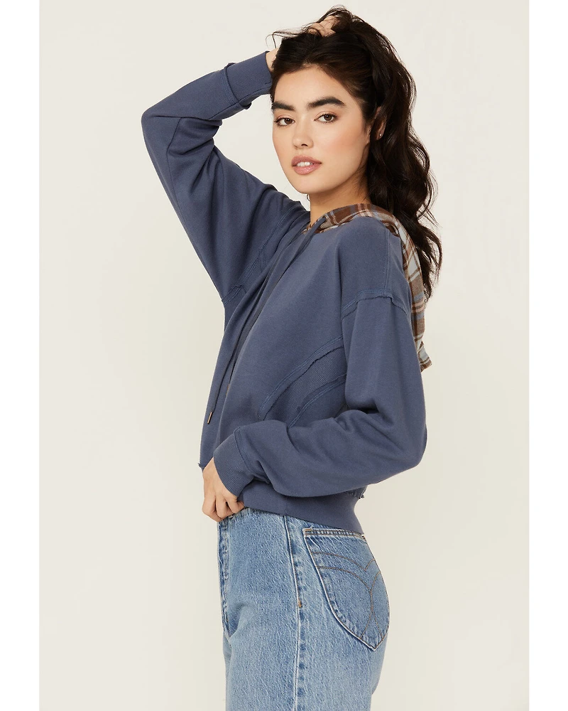 Cleo + Wolf Women's Amir Plaid Hooded Sweatshirt