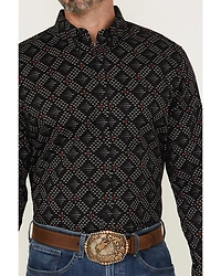 RANK 45® Men's Stampede Diamond Geo Print Long Sleeve Button-Down Stretch Western Shirt