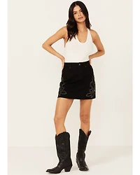 Idyllwind Women's Burbank Embroidered And Studded Stretch Denim Skirt