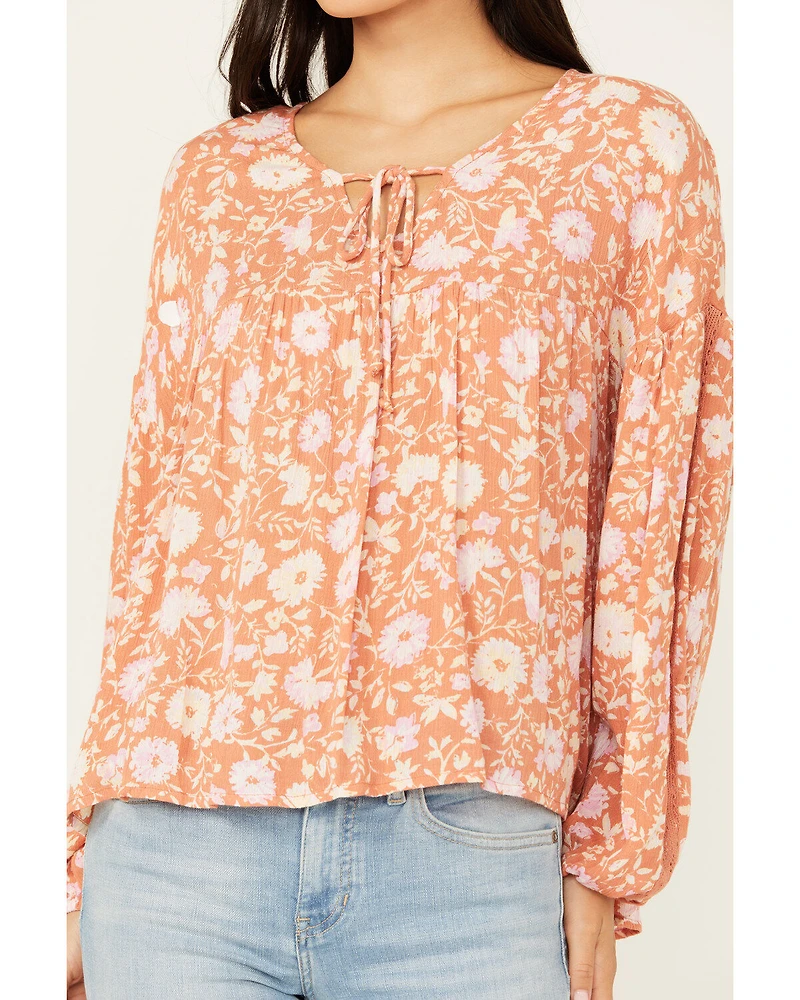 Sadie & Sage Women's With Love Floral Peasant Top