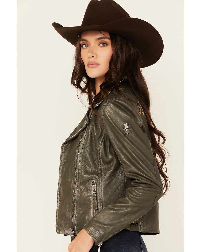 Mauritius Leather Women's Christy Scatter Star Jacket