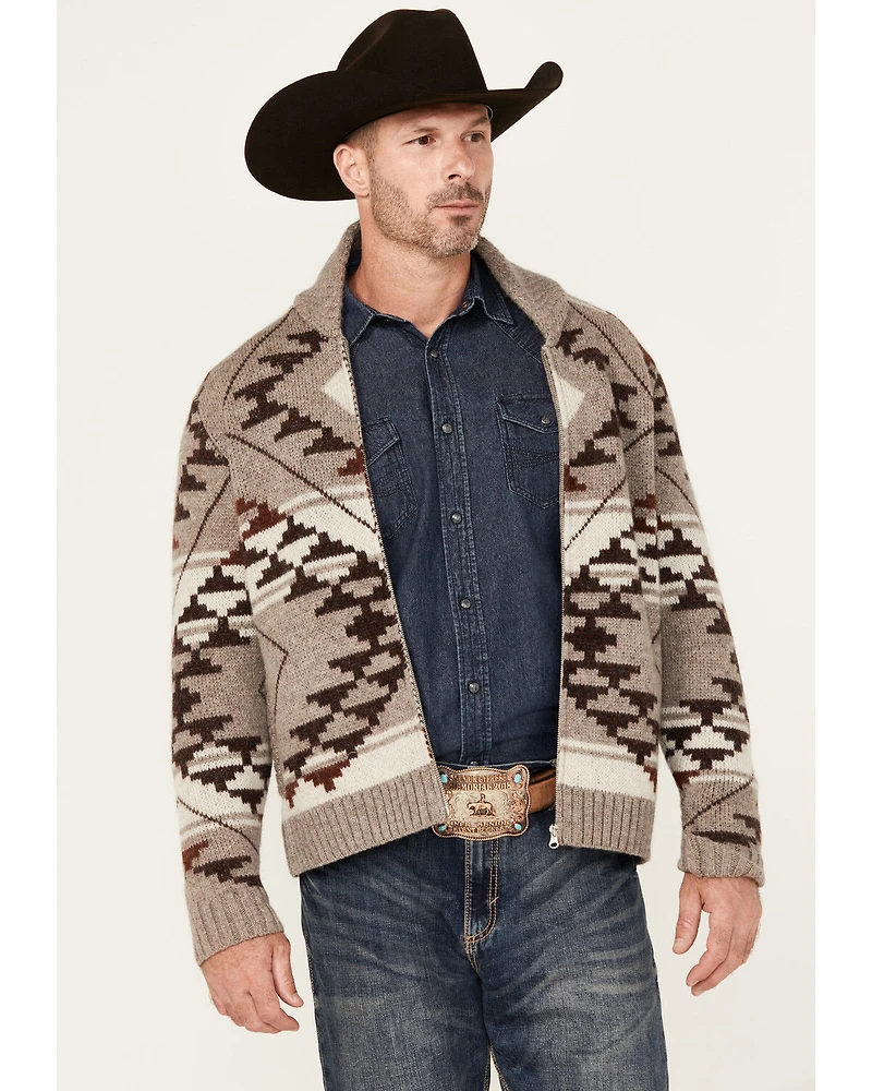 Cody James Men's Carson Southwestern Full Zip Chunky Sweater