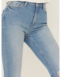 Idyllwind Women's High Risin' Roadtrip Wash Stretch Distressed Knee Flare Jeans