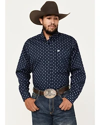 Cinch Men's Geo Print Long Sleeve Button-Down Western Shirt