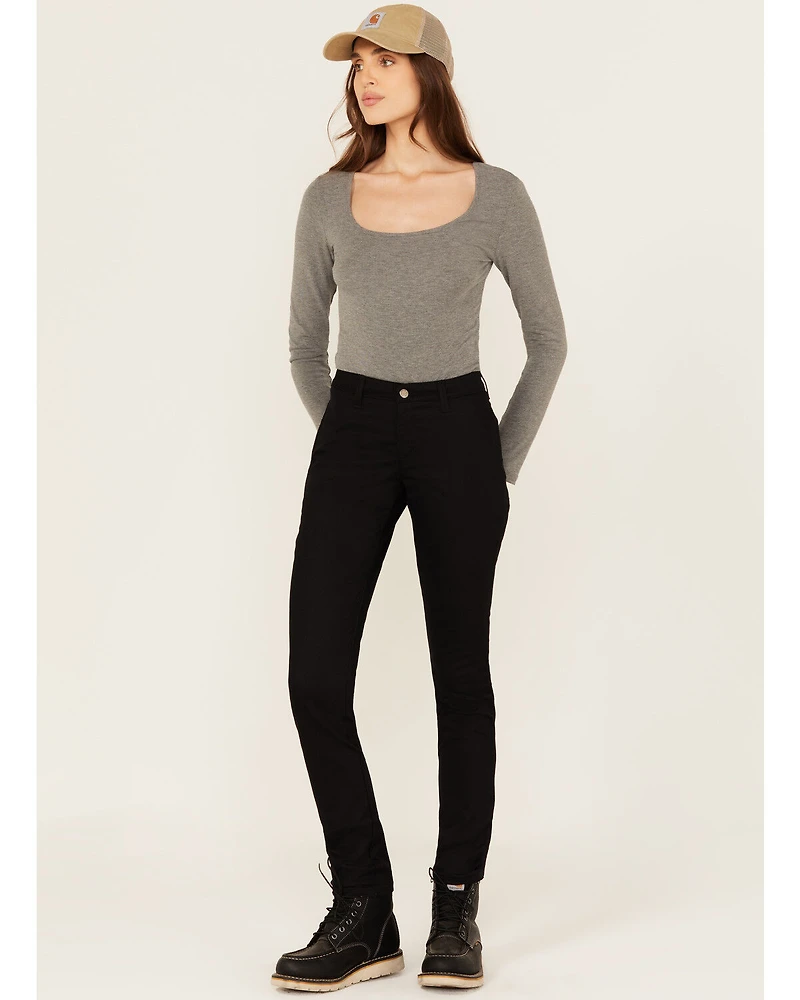 Dickies Women's Mid Rise Skinny Stretch Twill Work Pants