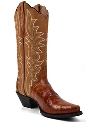 Dan Post Women's Eel Peanut Exotic Western Boot - Snip Toe