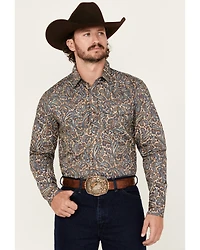 Cody James Men's Madera Paisley Print Long Sleeve Snap Western Shirt