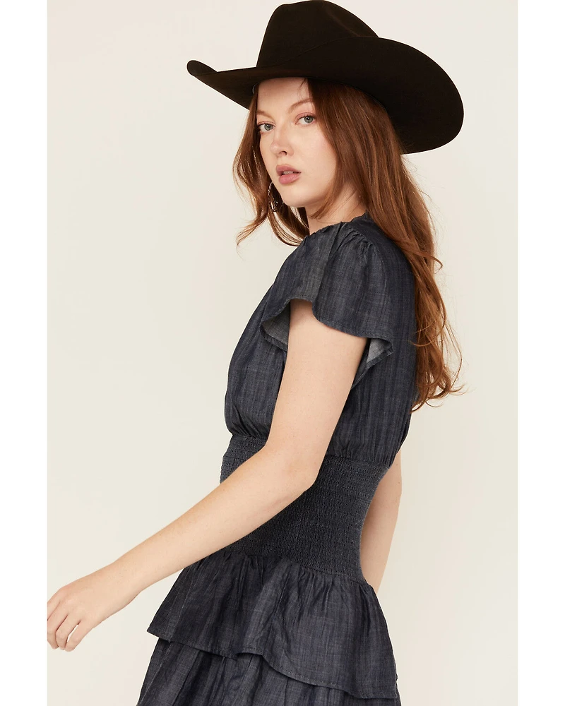 Ariat Women's Stellar Tiered Short Sleeve Mini Denim Dress
