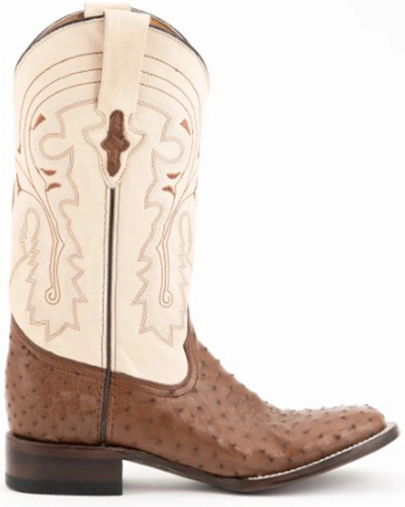 Ferrini Men's Kango Full Quill Ostrich Western Boots - Broad Square Toe