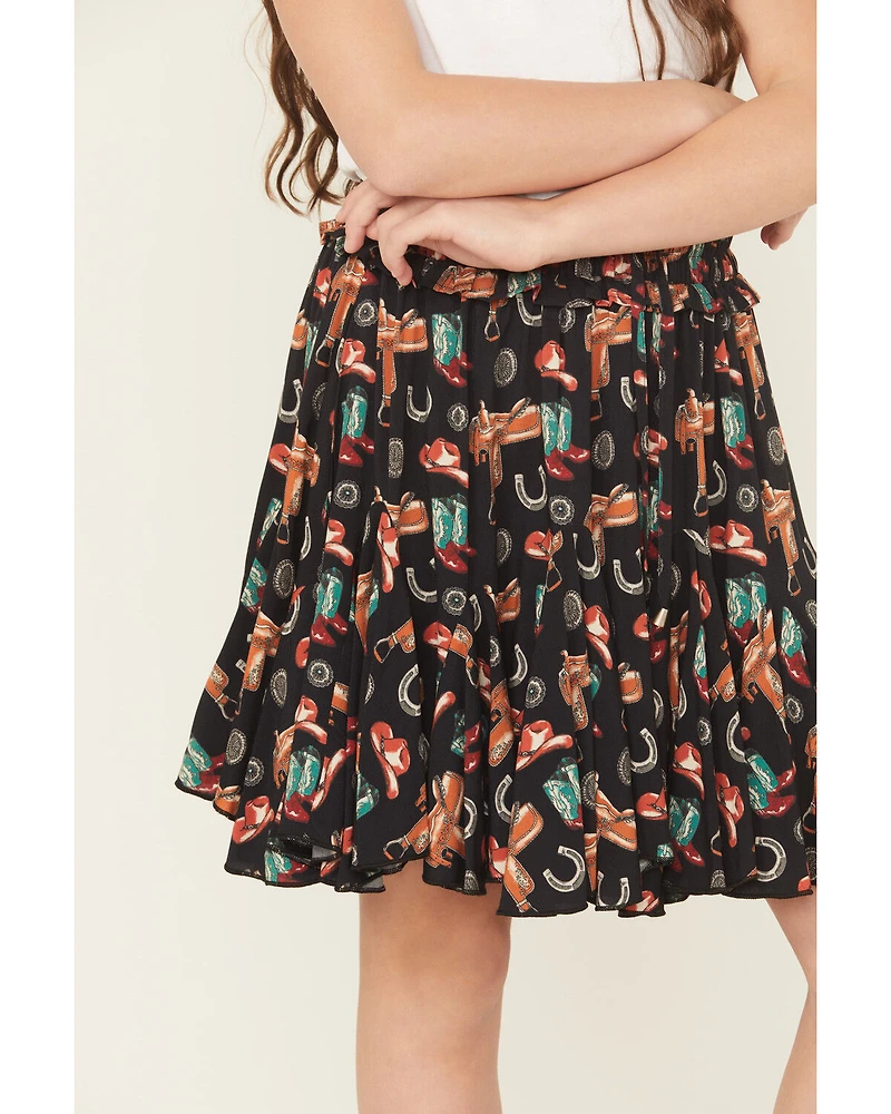 Panhandle Girls' Western Printed Skirt
