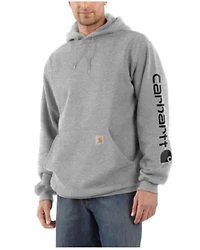 Carhartt Men's Loose Fit Midweight Logo Sleeve Graphic Hooded Sweatshirt