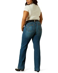 Ariat Women's Hasley Dark Wash Mid Rise Slim Trouser Denim Jeans - Plus