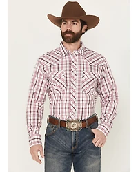 Wrangler Men's 20X Plaid Print Long Sleeve Button-Down Stretch Western Shirt