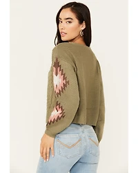 Rock & Roll Denim Women's Southwest Sleeve Long Sweater