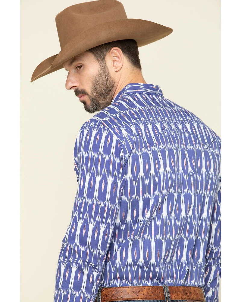 Rock & Roll Denim Men's Ikat Southwestern Print Long Sleeve Western Shirt