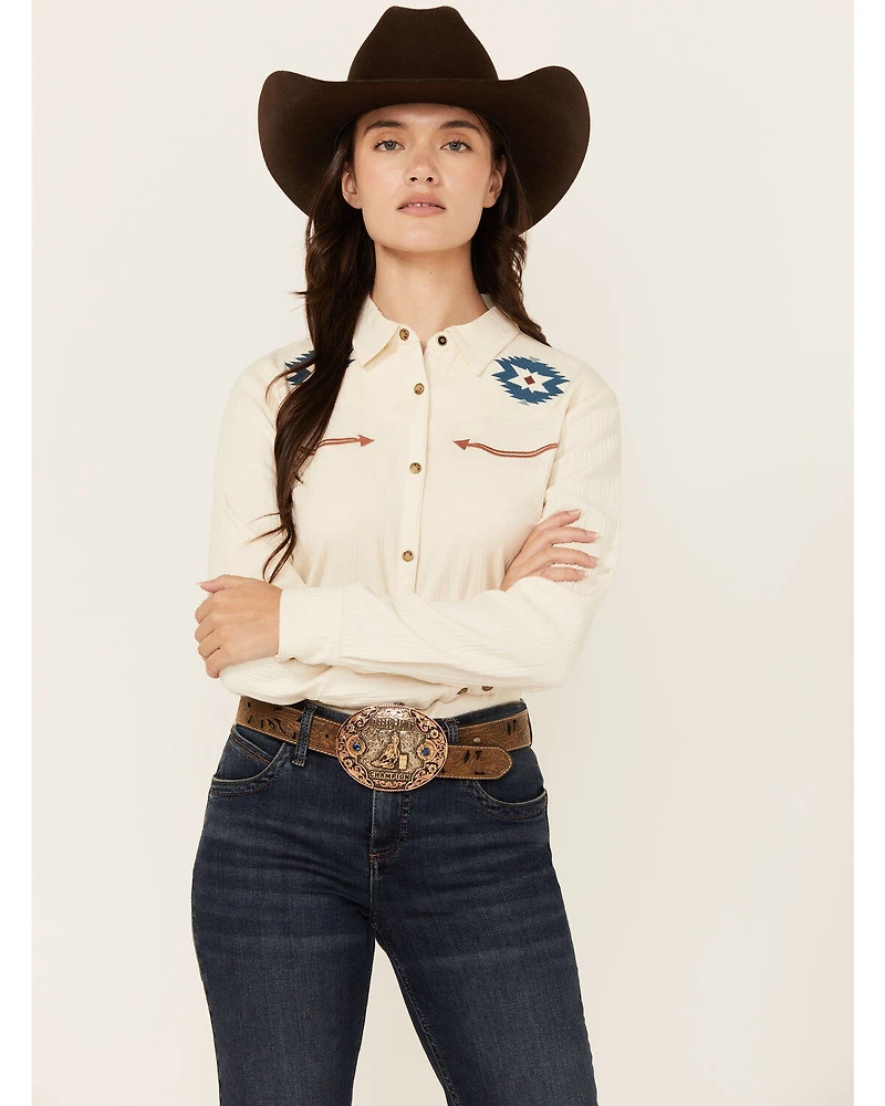 Shyanne Women's Western Embroidered Long Sleeve Snap Shirt