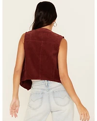 Wrangler Women's Corduroy Slim Fit Button-Down Vest