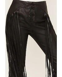 Wonderwest Women's Leather Fringe Pants