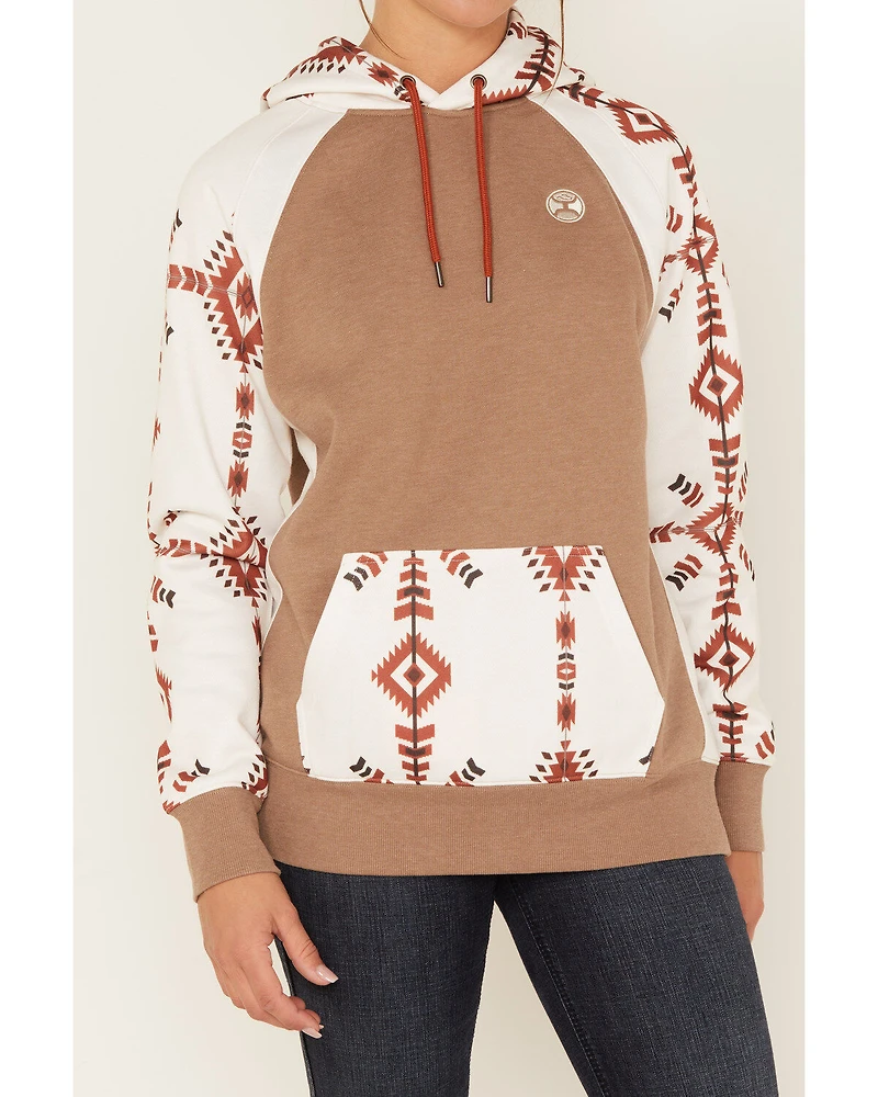 Hooey Women's Boot Barn Exclusive Southwestern Print Contrast Hoodie
