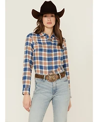 Shyanne Women's Plaid Print Long Sleeve Snap Flannel Shirt