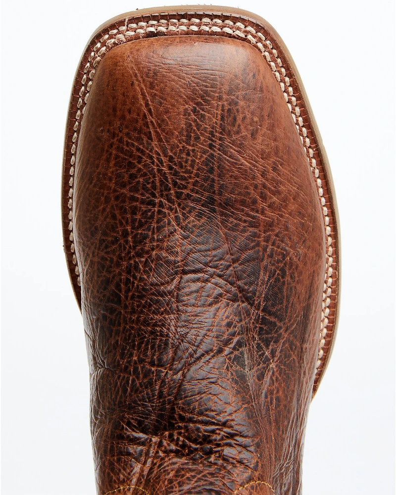 El Dorado Men's Rust Bison Western Boots - Broad Square Toe