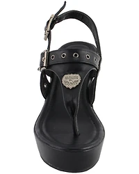 Milwaukee Leather Women's Buckle Strap Wedge Sandals