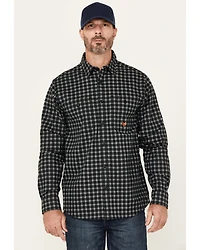 Hawx Men's FR Plaid Print Long Sleeve Button-Down Western Work Shirt
