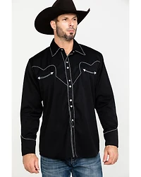 Scully Men's Embroidered Long Sleeve Snap Western Shirt