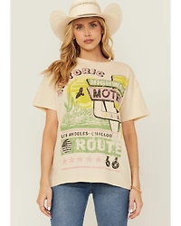Cleo + Wolf Women's Route 66 Oversized Short Sleeve Graphic Tee