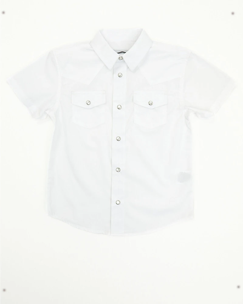 Gibson Trading Co Toddler Boys' Solid Short Sleeve Pearl Snap Western Shirt