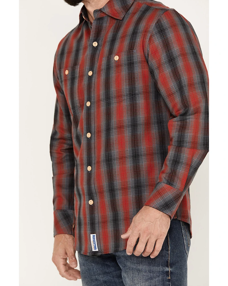 Resistol Men's Yuma Plaid Print Long Sleeve Button Down Western Shirt