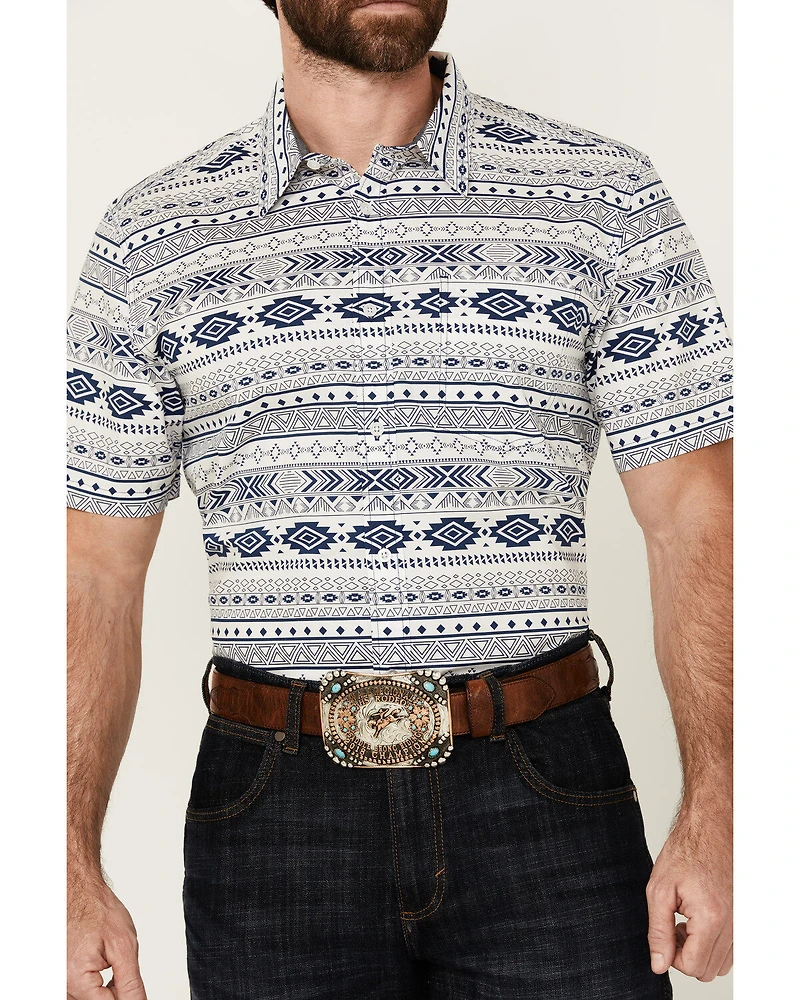 Cody James Men's Apache Trail Southwestern Striped Short Sleeve Button-Down Stretch Western Shirt