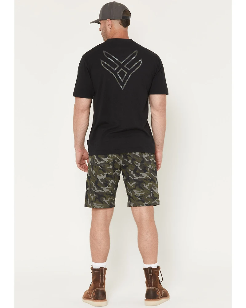 Hawx Men's Chip Camo Print Flat Front Work Shorts