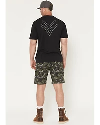 Hawx Men's Chip Camo Print Flat Front Work Shorts