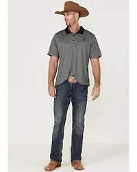 RANK 45® Men's Reride Geo Print Short Sleeve Performance Polo Shirt