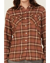 Wolverine Women's Autumn II Plaid Print Long Sleeve Button-Down Flannel Shirt