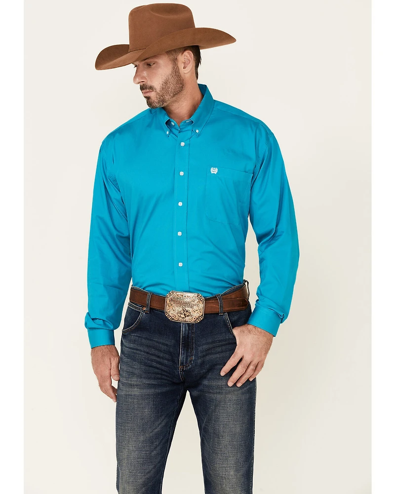 Cinch Men's Solid Long Sleeve Button-Down Western Shirt